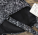 Swim Solutions Womens Swim Triple Tier Tankini Top 806832 Black / White 14