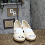 Bandolino Womens Nuri Peep Toe Platform Wedge Sandals Cream Off White 8.5M