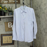 Alfani Vintage Pin Point Oxford Single Needle Dress Shirt Light Blue 17 34-35