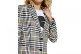 Karl Lagerfeld Paris Women's Plaid Mid-Length Button-Up Jacket L2HC6175