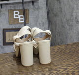 Sun + Stone Womens Lillah Dress Sandals Heels 10014732100 Bone Off White 10M