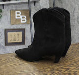 INC International Concepts Womens Secia Western Booties Black Microsuede 10.5M