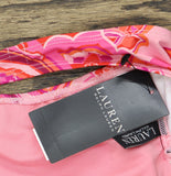 Lauren Ralph Lauren Provence Paisley Tie Front Halter Top Swim Pink Multi 16