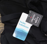 Swim Solutions Womens Black Swan Tiered-Ruffle Tankini Swim Top 806833 Black 10