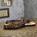 A New Day London Lace Slingback Bow Flats 94303556 Cheetah Brown Multi 7.5M