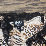 INC International Concepts Printed Shortie Pajama Shirt Top Mixed Animal Brown M