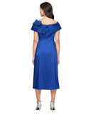 Alex Evenings Off the Shoulder Cap Sleeve Midi Dress Bright Royal Blue 12