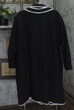 Beautiful By Lawrence Zarian Belted Coat with Contrast Blanket Stitch Black 3XP