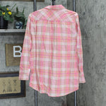 Lands' End Womens Long Sleeve Cloth Boyfriend Button Up Shirt 516634-Sample