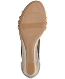 Style & Co. Womens Ginifur Embellished Strappy Wedge Sandals Platino Gold 7.5M