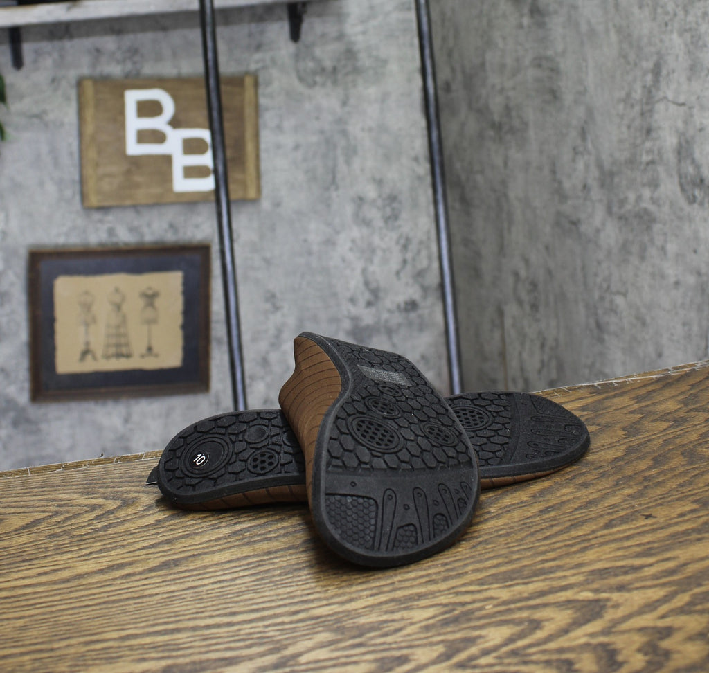 X Ray Mens Atlas Round Toe Slippers XRW3186-BROWN-10-LS Brown 10