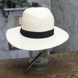 Rag & Bone Womens Straw Panama Wide Brim Hat W262181M2 Off White / Black S/M