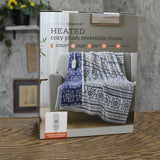 Premier Comfort Cozy Plush Revesible Snowflake Throw Blanket Blue Multi 50 x 60