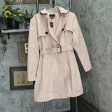 kimi + kai Womens Angie Water Resistant Hooded Trench Coat Blush Pink XL