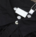 Dotti Womens Cotton Openwork Dot Cover-up Beach Shirt Roll Tab Sleeve Black S