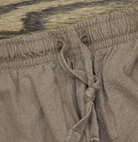 Cathy Daniels Waist Drawstring Capris with Button Hem and Pockets Tan Brown 1X