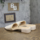 A New Day Womens Lottie Sandals Block Heel Ball Accent Natural Brown 9.5M