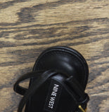 Nine West Reina Back Ankle Strap Open Toe Stiletto Heel Sandals Black 7M