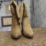 Universal Thread Junie Ruched Block Heel Boots 94568670 Tan Brown 6M