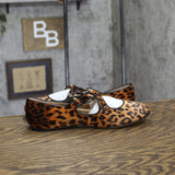 A New Day Tasmin Buckle Strap Velvet Flats 94568233 Leopard Brown Print 10M