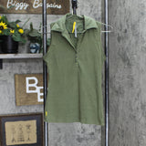 Lole Womens Collared V-Neck Ribbed Blouse Shirt Top 16673ebfb916c8 Green S