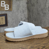 Isotoner Womens Slide Slippers Fuzzy Light Blue 8.5-9
