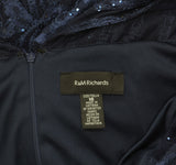 R&M Richards Womens Sleeveless Sequin Lace Mermaid Gown 3198 Navy Blue 16