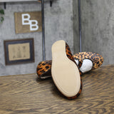 A New Day Velvet Print Flats with Crisscross Buckle Leopard Brown Multi 8.5M