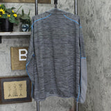 AT&T Womens Pullover Peformance 1/4 Zip Active Sweatshirt Gray / Blue 3XL