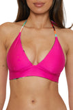 Trina Turk Womens Padded Swoop Reversible Bikini Swim Top 3673155 Pink Multi 8