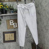 32 Degrees Ladies Tie Front Stretch Ankle Length Pants 1369422 Clay Gray M