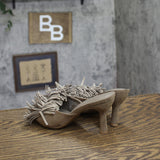 A New Day Womens Lyra Heels Fringe 94659228 Taupe Gray 6M