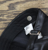 Aqua Vegan Leather Baseball Cap with Adjustable Buckle HT24944 Black