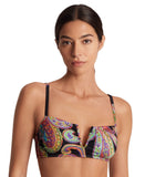 Lauren Ralph Lauren U-Wire Bikini Top Swim Bordado Paisley Black Multi 12