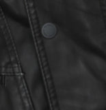 Universal Thread Faux Leather Full Zip Snap Closure Bomber Jacket Black M