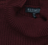 ELOQUII Womens Plus Size Twofer Sweater with Chiffon Maroon Banner Red 22W / 24W