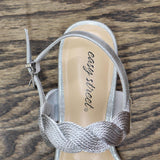Easy Street Women's Charee Block Heel Sandal Heeled 31-6599 Silver Gray 6.5M