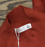 Blue Orchid Womens Knit Long Sleeve Sweater Dress Belted Rusty Red Orange M