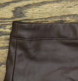 Future Collective Faux Leather Side Zip Bubble Mini A-Line Skirt Dark Brown XL