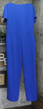 Quiz Womens Scuba Crepe Faux Wrap Front Palazzo Jumpsuit Blue 14