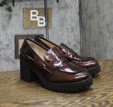 Sun + Stone Womens Presscott Loafer Pumps 10019660600 Wine Pat Purple 10M