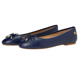 Lauren Ralph Lauren Womens Jayna Flat Leather Bow Refined Navy Blue 6.5B