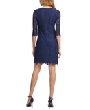 Kensie Womens Lace Sheath Dress KDLN0805 Navy Blue 10