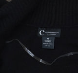 C By Private Label 2-Ply Open Front Shawl-Collar Cashmere Cardigan Black XS