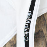 Calvin Klein Womens Cotton Modern Logo Thong QD5043 White S