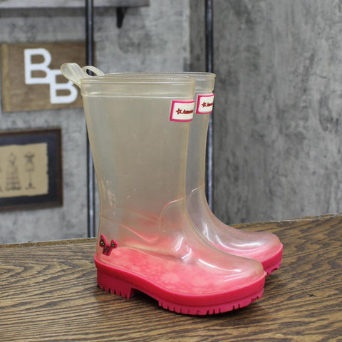 American Girl Toddler Girls Rain Boots 166908fc390684 Pink / Clear 8/9
