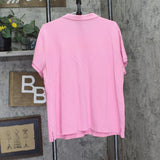 Lands' End Women's Short Sleeve Polo Shirt Pink 1X