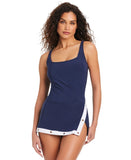 Beyond Control Control Grommet Swimdress with Underwire Dark Navy Blue / White 8
