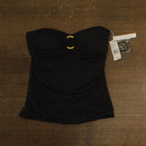 Bleu Rod Beattie Womens Draped Bandini Swimsuit Top with Ring Detail Black 10