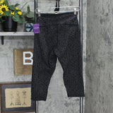 Yummie Reversible Compact Cotton Capri Legging 641861 Black Ocelot M